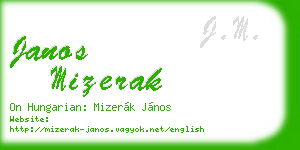 janos mizerak business card