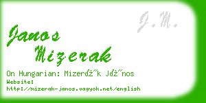 janos mizerak business card